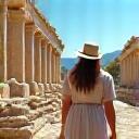 Sophie and Louis exploring ancient ruins in Greece
